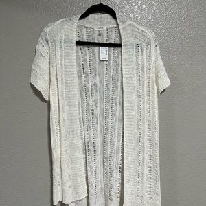 Cardigan ivory open front Maurice’s brand new size medium